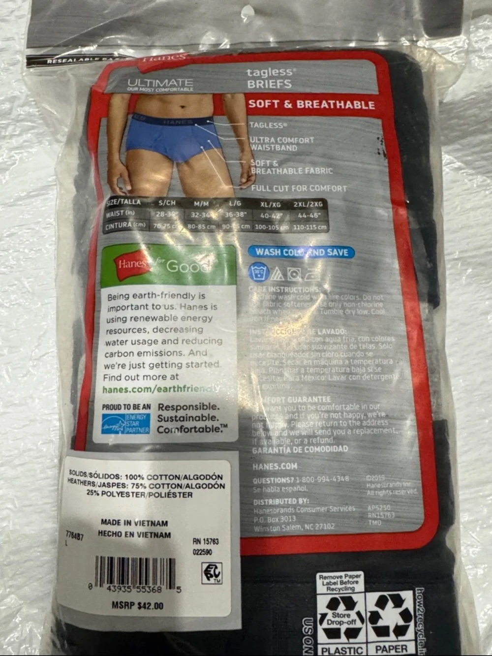 Hanes Men's XL 7-Pack Sexy Cool & Breathable Wicking Cotton Underwear